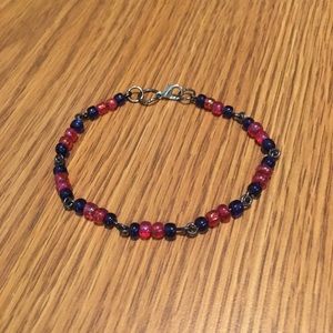 Purple and Pink Beaded Bracelet